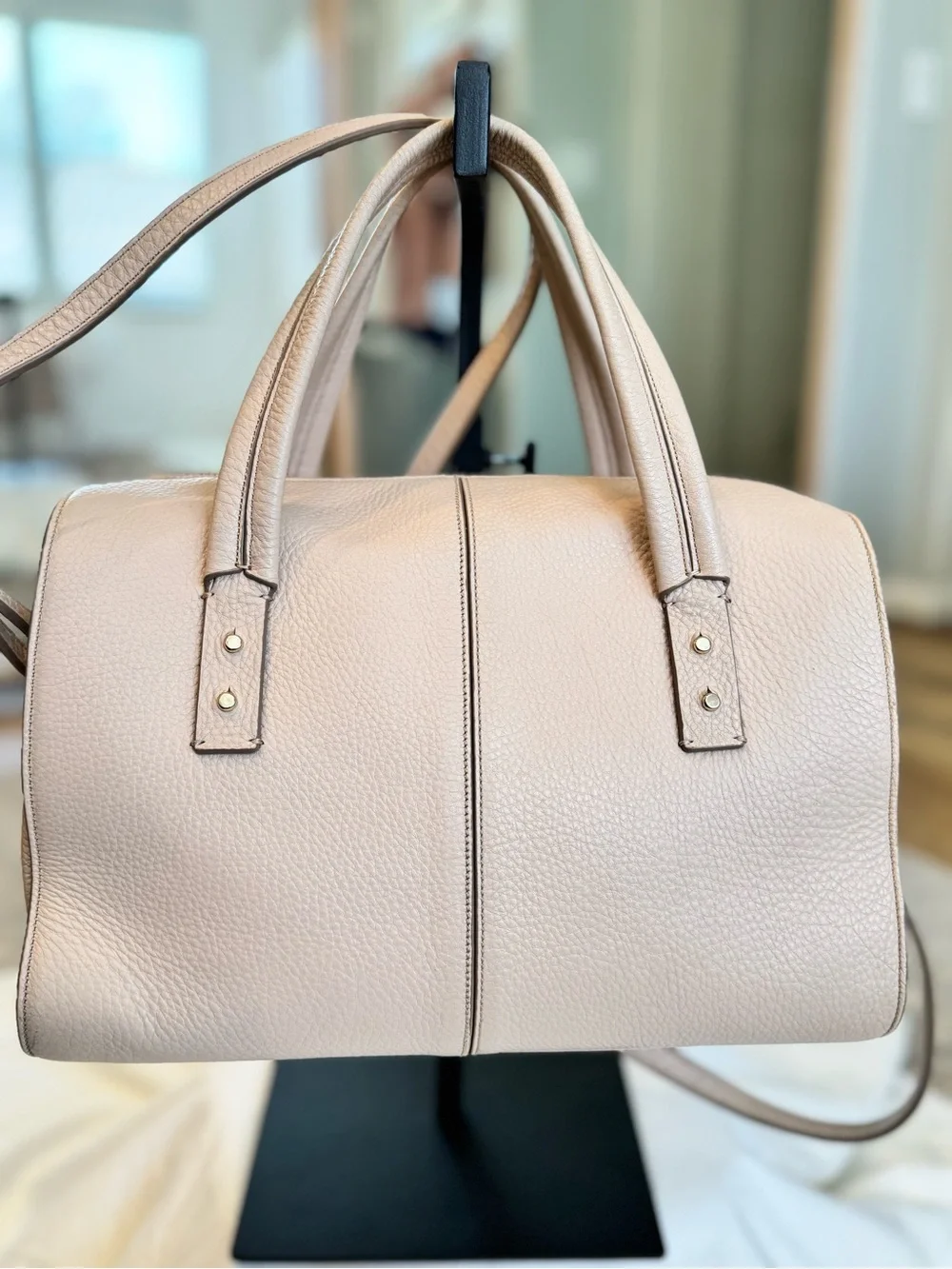 Cole Haan Blush Peachy Pink Pebbled Leather Satchel